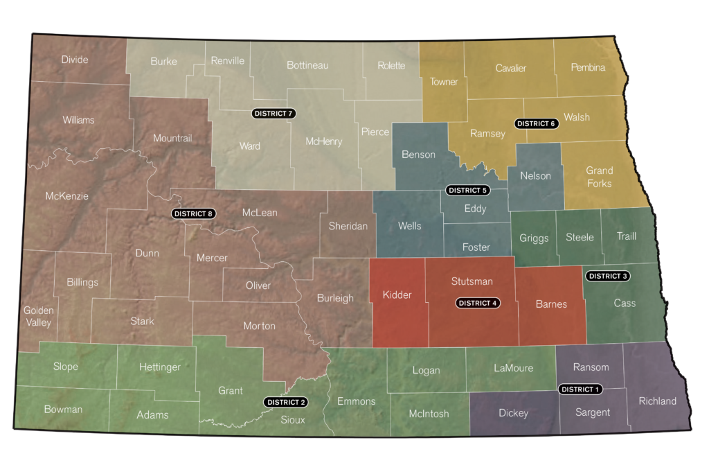 North Dakota Soybean Growers 2023 District Map