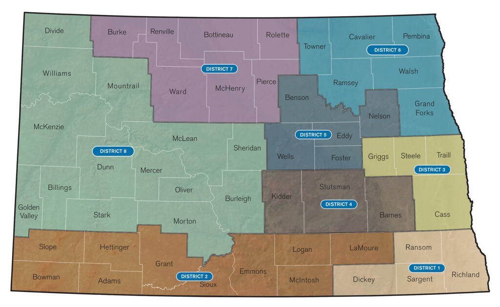 NDSGA District Map - 2026